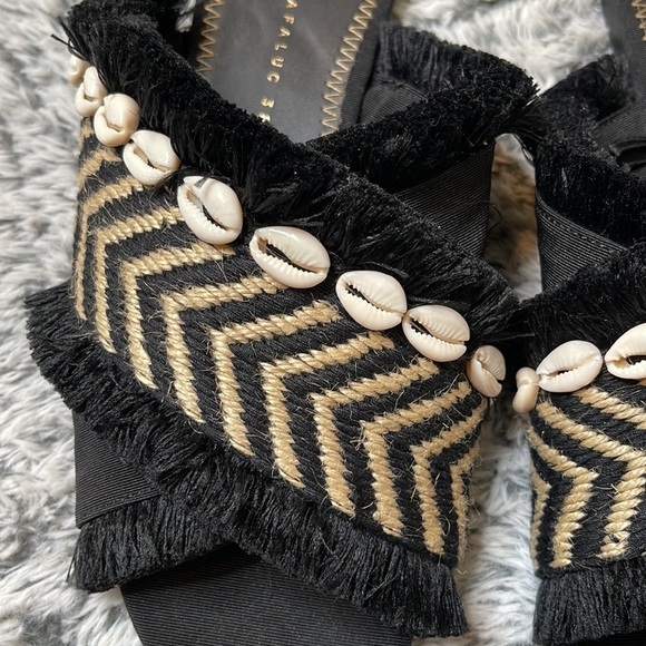 Zara Frayed Seashell Slides size 38 US 7.5 - Picture 4 of 9